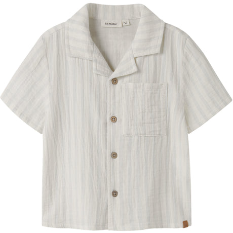 Lil'Atelier Coconut Milk Dusty Blue Nmmhagi Ss Loose Skjorta Lil