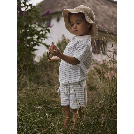 Lil'Atelier Coconut Milk Dusty Blue Nmmhaldur Ss Loose Pikétröja Lil