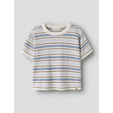Lil'Atelier Coconut Milk Dusty Blue Nmmhito Ss Loose Stickad Lil