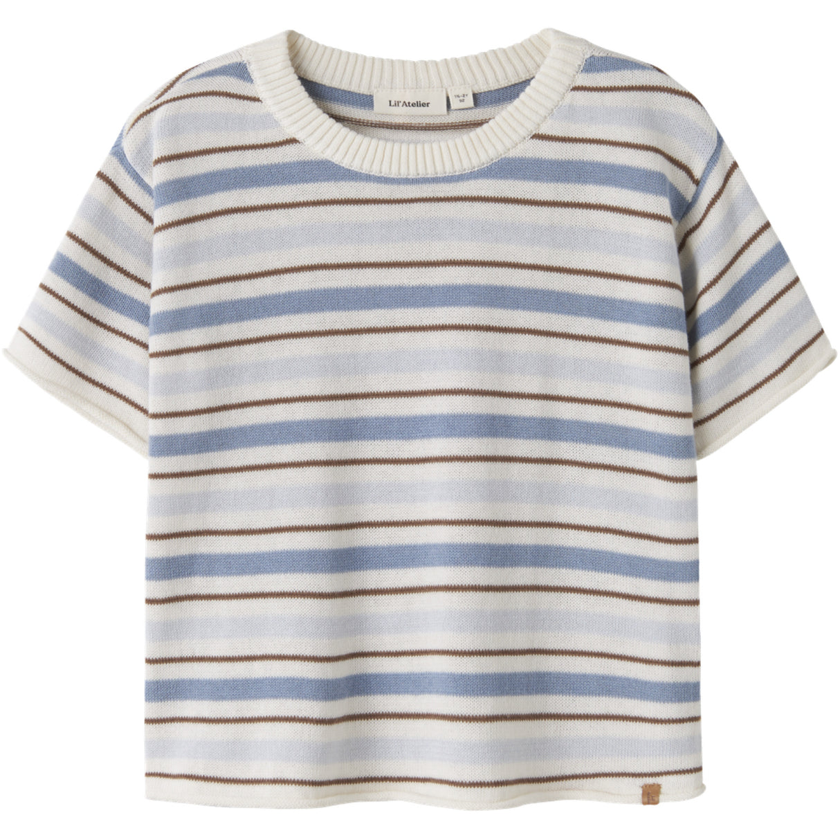 Lil'Atelier Coconut Milk Dusty Blue Nmmhito Ss Loose Stickad Lil