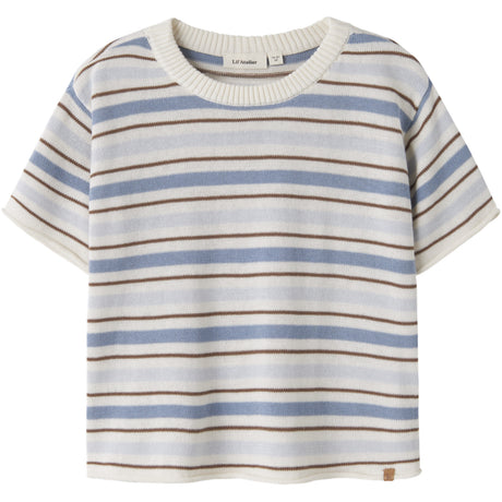 Lil'Atelier Coconut Milk Dusty Blue Nmmhito Ss Loose Stickad Lil