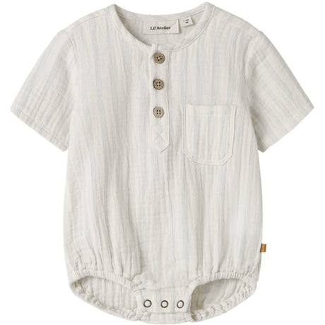 Lil'Atelier Coconut Milk Dusty Blue Nbmhagi Ss Loose Skjorta Body Lil