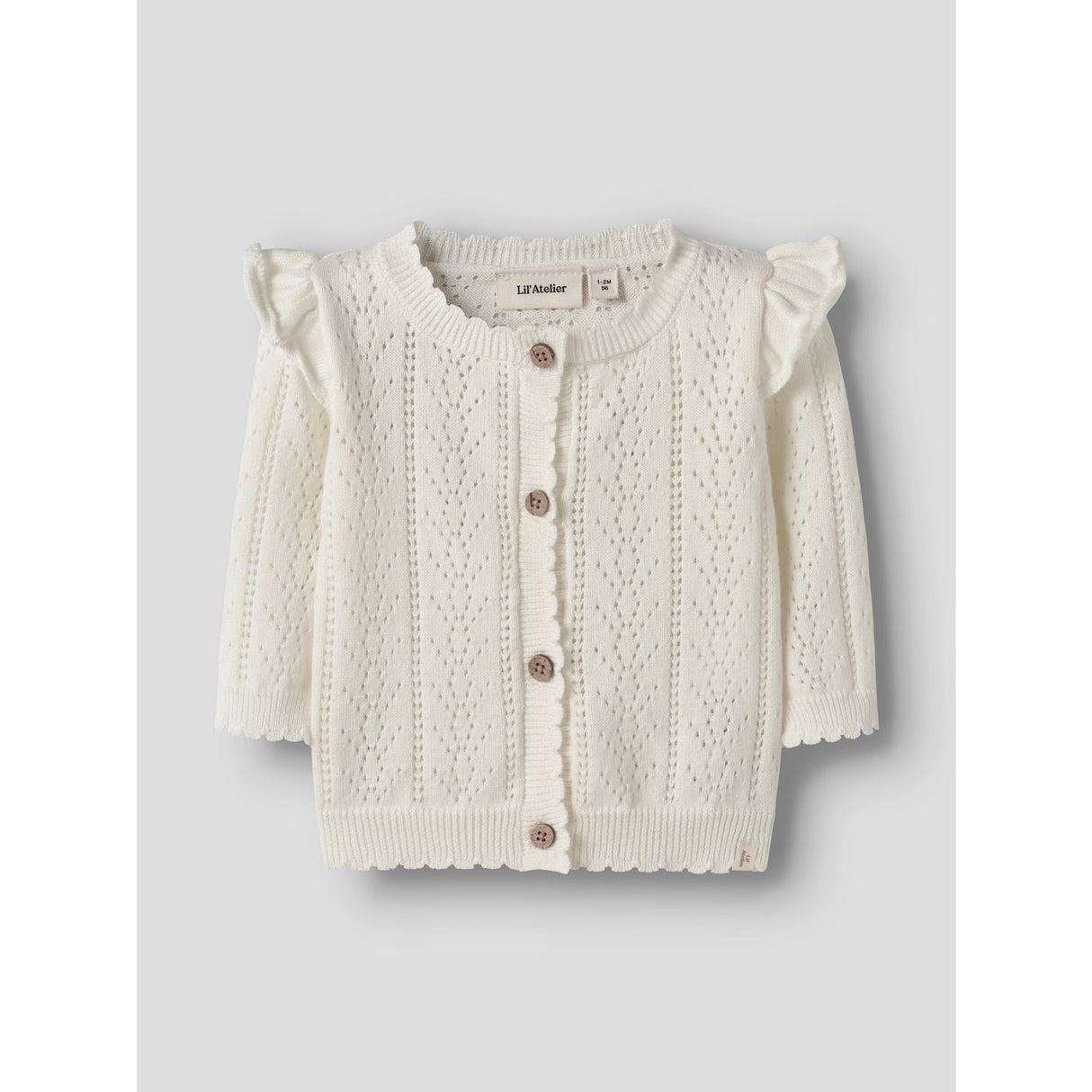 Lil'Atelier Coconut Milk Nbfjela Ls Stickad Card Lil
