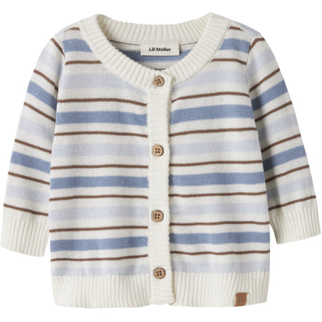 Lil'Atelier Coconut Milk Dusty Blue Nbmhito Ls Stickad Card Lil