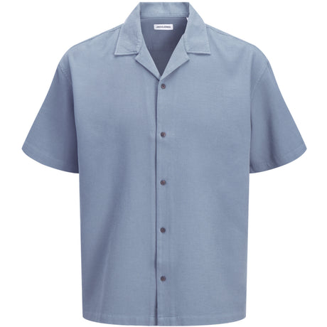 Jack & Jones Junior Blue Mirage Jjglobal Waffle Resort Skjorta Ss Mp Jnr