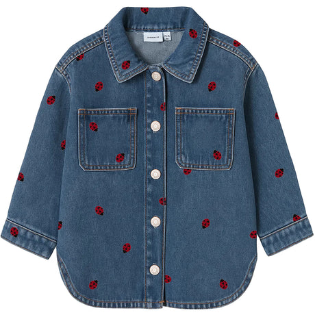 Name It Medium Blue Denim Lady Bug Nmfnina Emb Denim Jacka 3285-Za D