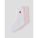 Name It Cradle Pink Bright White Nmfjuliso 2P Strumpor