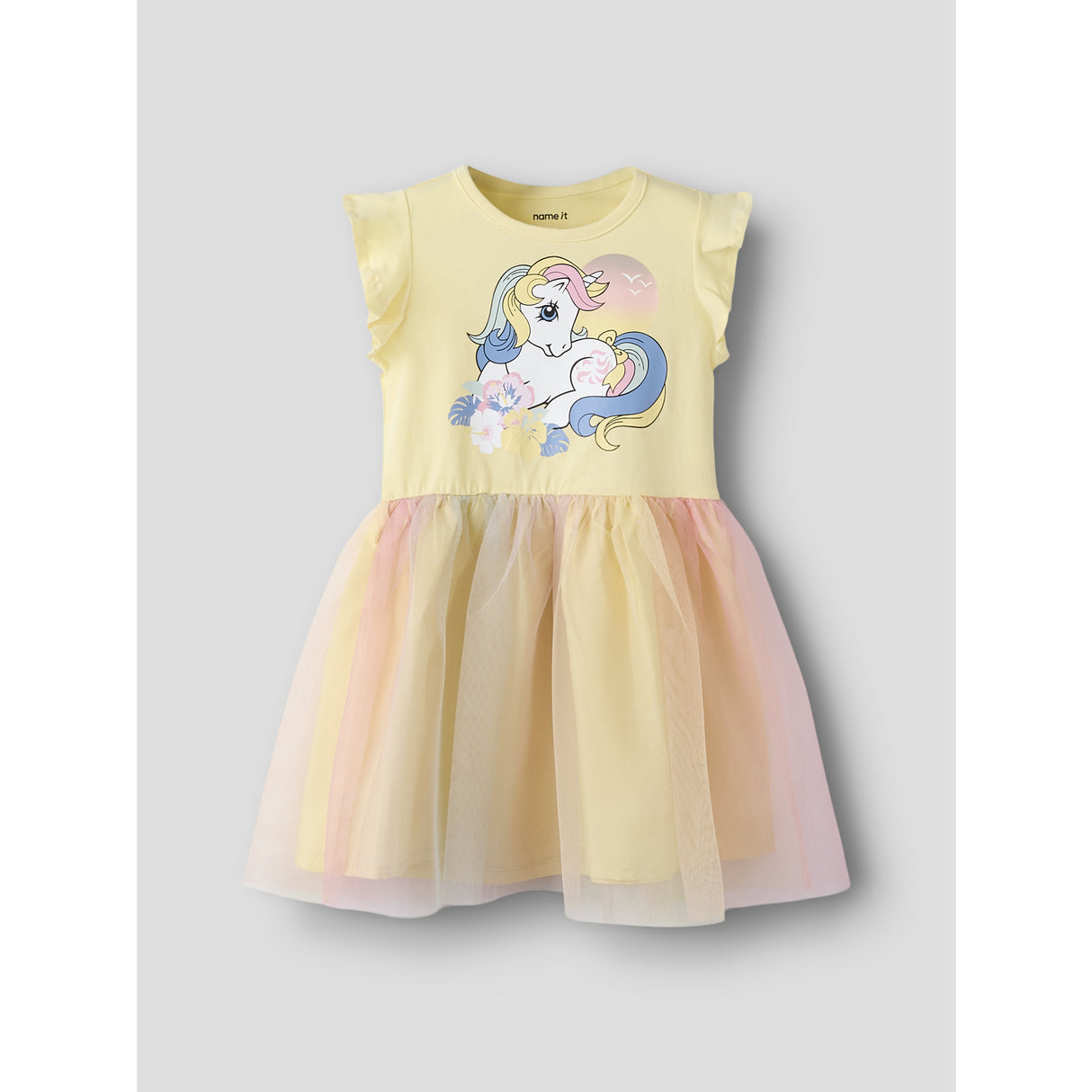 Name It Double Cream Nmfadaja Mlp Ss Tyll Klänning Cplg