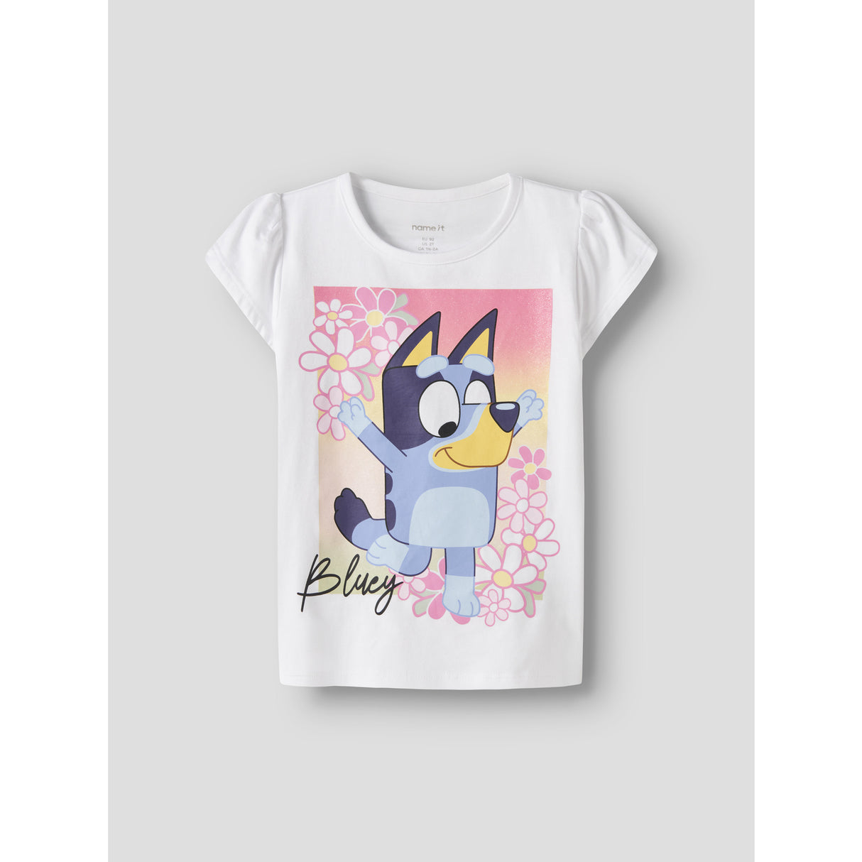 Name It Bright White Nmfmaka Bluey Ss Topp Sky