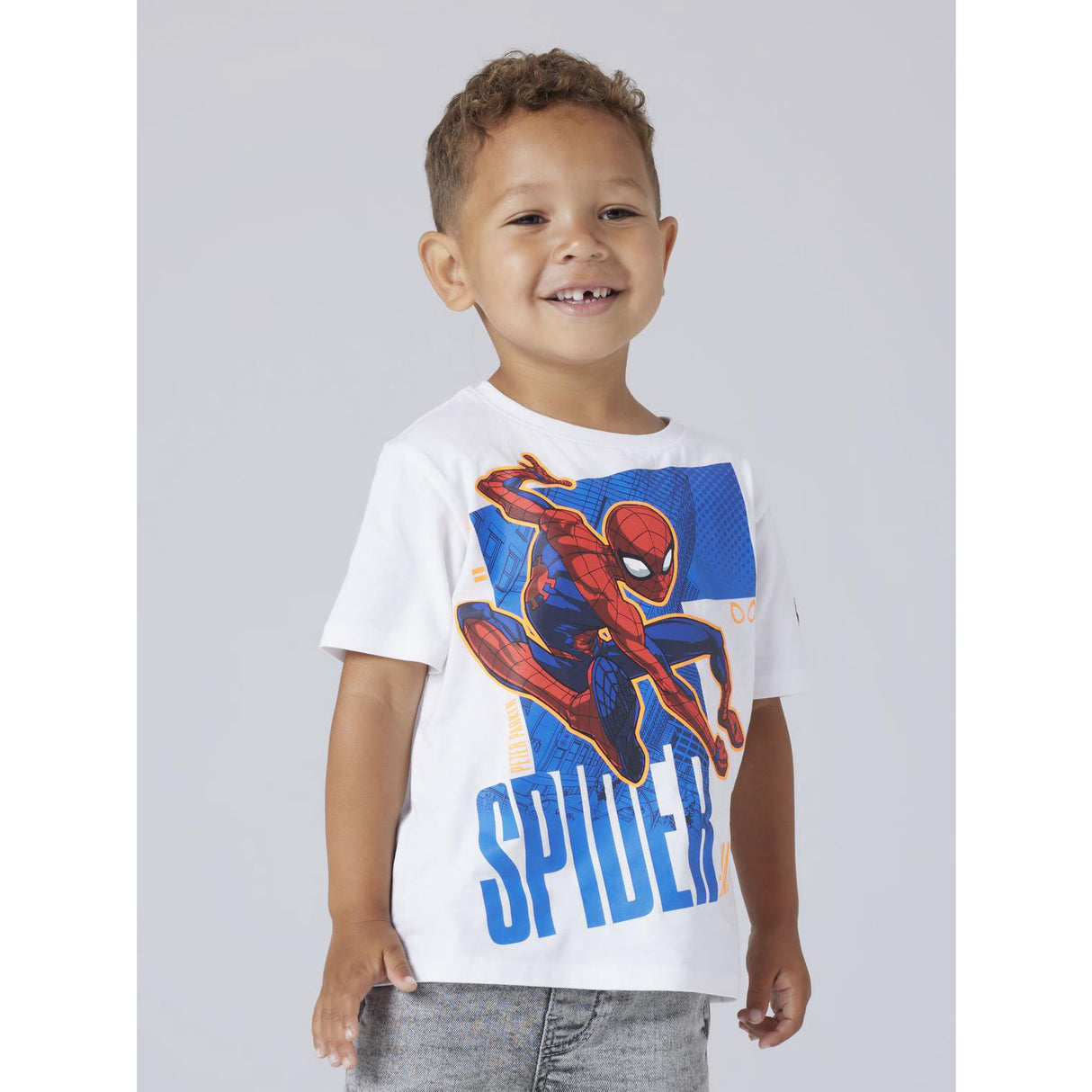 Name It Bright White Nmmajit Spider Nreg Ss Topp Box Mar