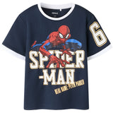 Name It Navy Blazer Nmmanri Spider Nreg Ss Poly Topp Mar