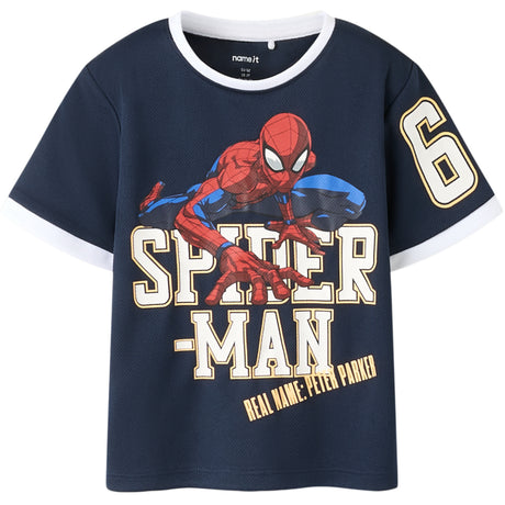 Name It Navy Blazer Nmmanri Spider Nreg Ss Poly Topp Mar