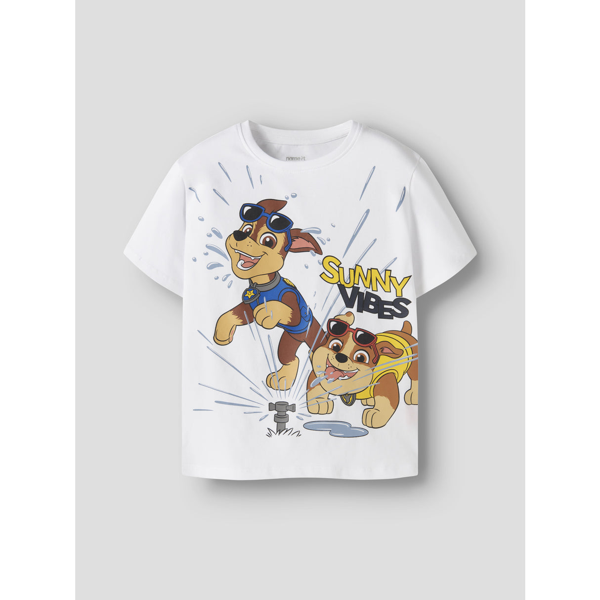 Name It Bright White Nmmmacas Paw Ss Nreg Topp Cplg