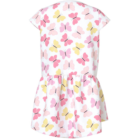 Name It Bright White Pink Butterfly Nmfvigga Capsl Klänning F1 Noos