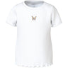 Name It Bright White Butterfly Embroidery Nmfvivemma Ss Slim Topp