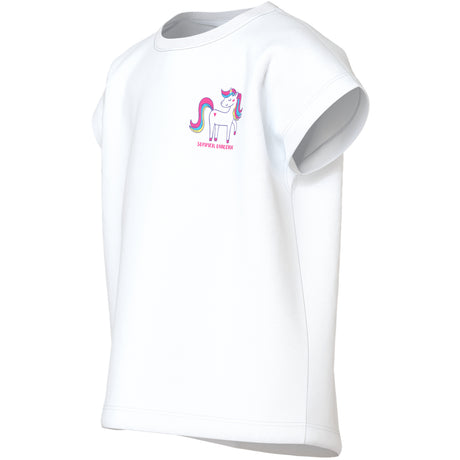Name It Bright White Unicorn Nmfvarutti Capsl Loose Topp