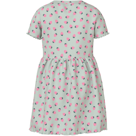 Name It Pale Aqua Strawberries Nmfvemma Ss Aop Klänning