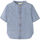 Name It Light Blue Denim Nmmhans Stripe Dnm Ss Skjorta 1910-Ip H