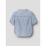 Name It Light Blue Denim Nmmhans Stripe Dnm Ss Skjorta 1910-Ip H