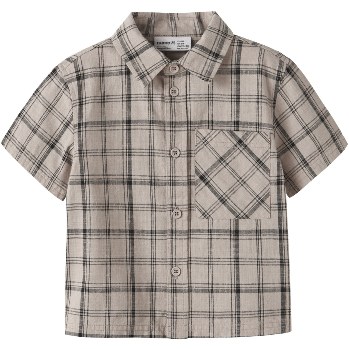 Name It Chateau Gray Check Nmmhowie Ss Nreg Skjorta Box