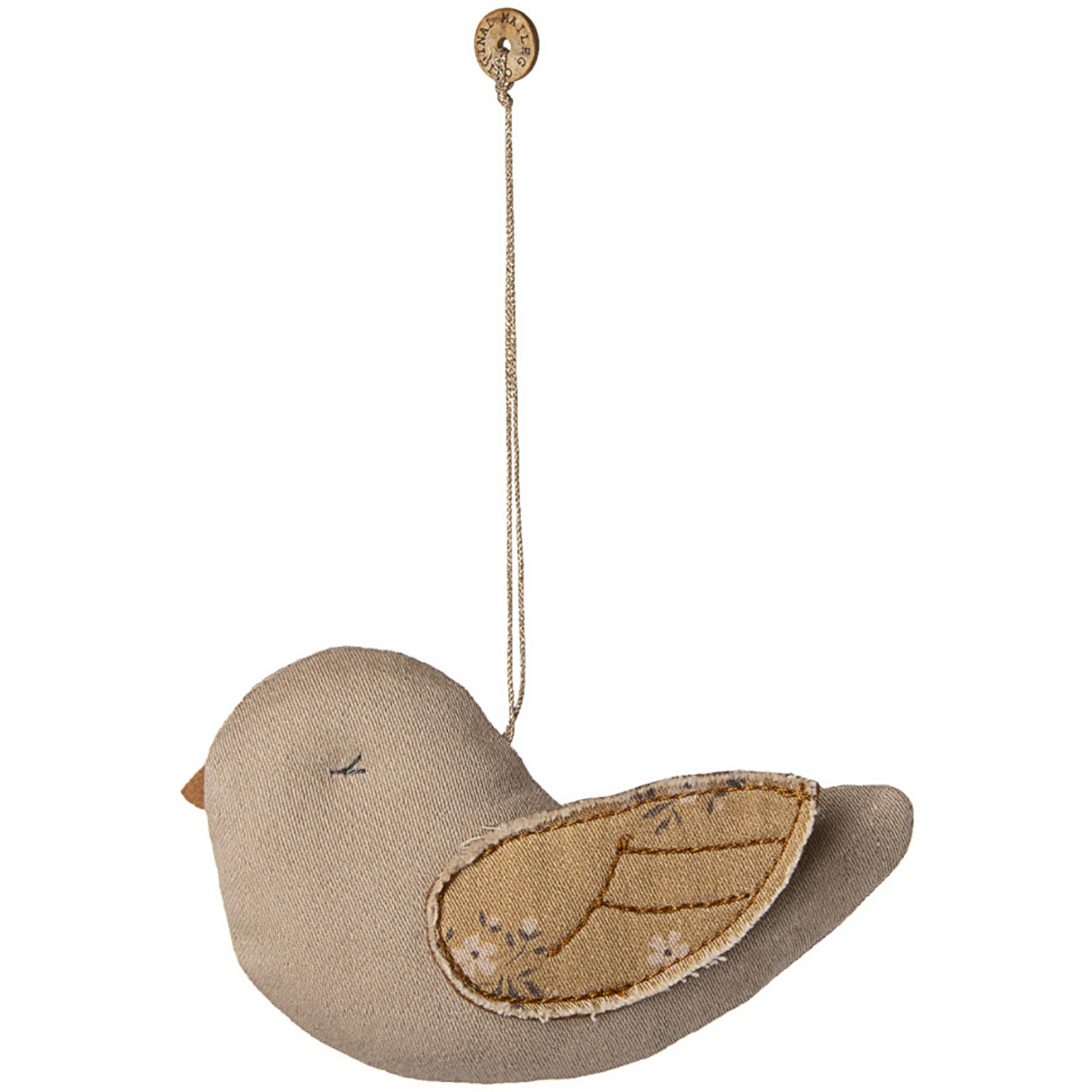 Maileg Tyg Ornament, Fugl - Marmor - Latte