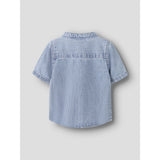 Name It Light Blue Denim Nbmleo Stripe Dnm Ss Skjorta 1910-Ip H