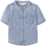 Name It Light Blue Denim Nbmleo Stripe Dnm Ss Skjorta 1910-Ip H