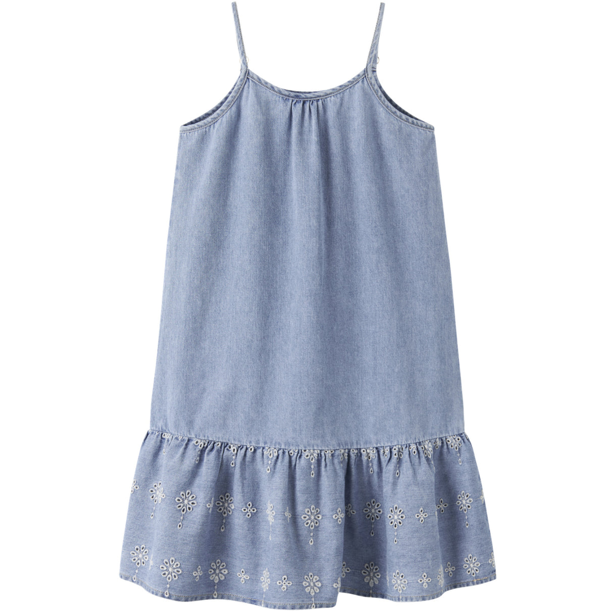 Name It Light Blue Denim Anglaise Nkfhaven Dnm Anglaise Klänning 1026-Ov H