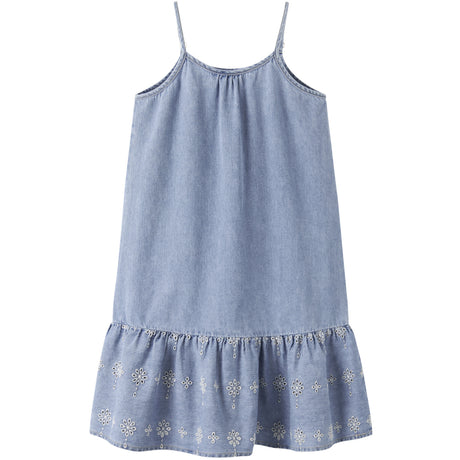 Name It Light Blue Denim Anglaise Nkfhaven Dnm Anglaise Klänning 1026-Ov H