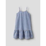 Name It Light Blue Denim Anglaise Nkfhaven Dnm Anglaise Klänning 1026-Ov H
