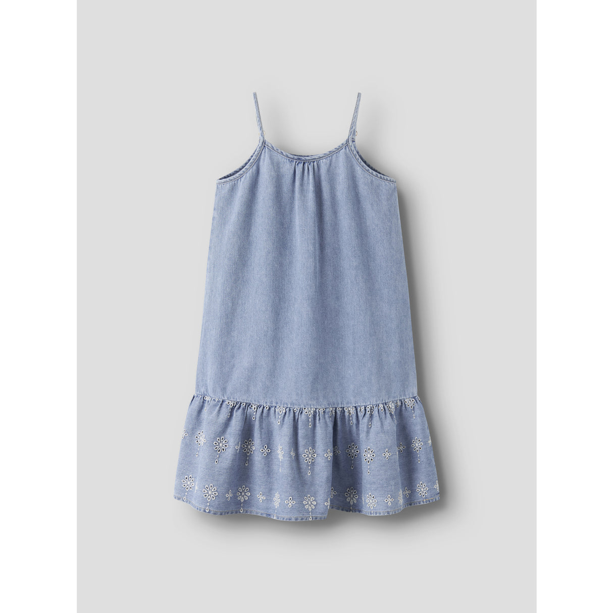 Name It Light Blue Denim Anglaise Nkfhaven Dnm Anglaise Klänning 1026-Ov H