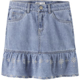 Name It Light Blue Denim Anglaise Nkfhallie Dnm Anglaise Kjol 1026-Ov H