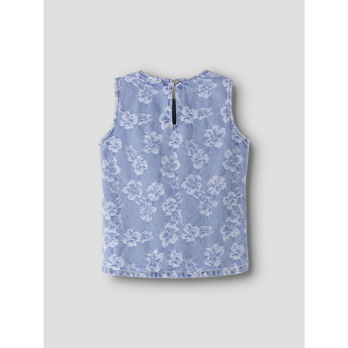Name It Light Blue Denim Flowers Nkflucy Sl Dnm Jacq Topp 2440-Ja H