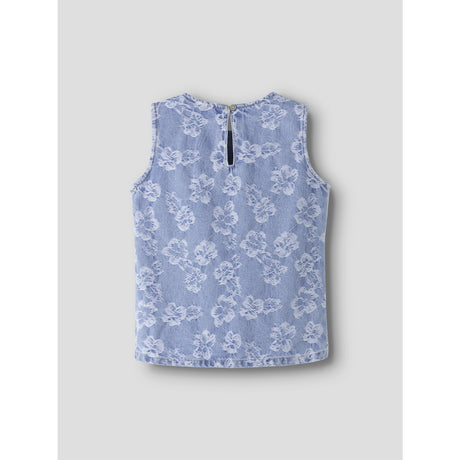 Name It Light Blue Denim Flowers Nkflucy Sl Dnm Jacq Topp 2440-Ja H