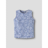 Name It Light Blue Denim Flowers Nkflucy Sl Dnm Jacq Topp 2440-Ja H