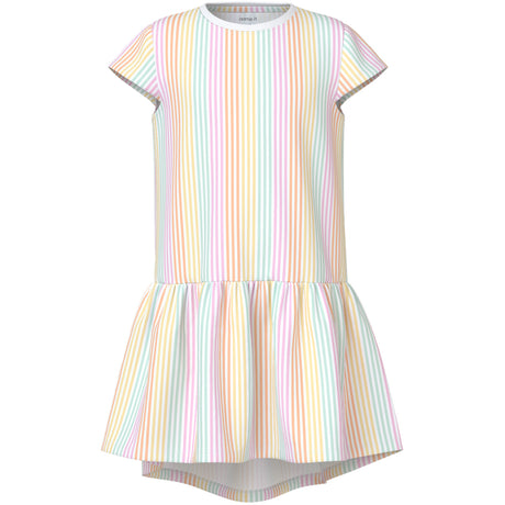 Name It Bright White Cool Stripe Nkfvigga Capsl Klänning