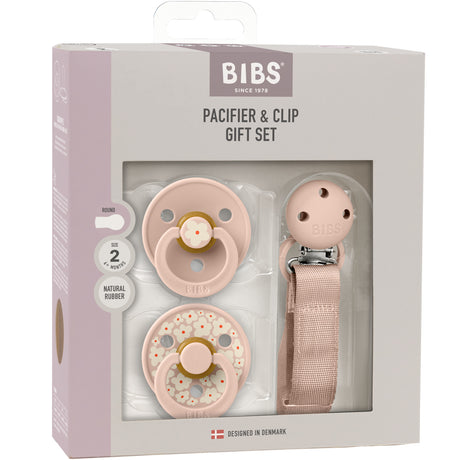 Bibs Blush Napp & Clip Gift Sett Jasmine Field Latex