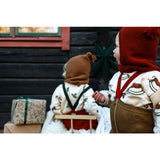 Silly Silas Acorn Brown With Maple Leaf Footed Strumpbyxar Christmas Edition