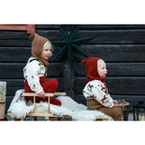 Silly Silas Maple Leaf With Dark Forest Green Footless Strumpbyxar Christmas Edition