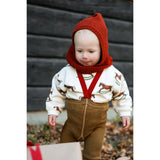 Silly Silas Acorn Brown With Maple Leaf Footed Strumpbyxar Christmas Edition