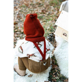 Silly Silas Acorn Brown With Maple Leaf Footed Strumpbyxar Christmas Edition