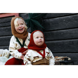 Silly Silas Maple Leaf With Dark Forest Green Footless Strumpbyxar Christmas Edition