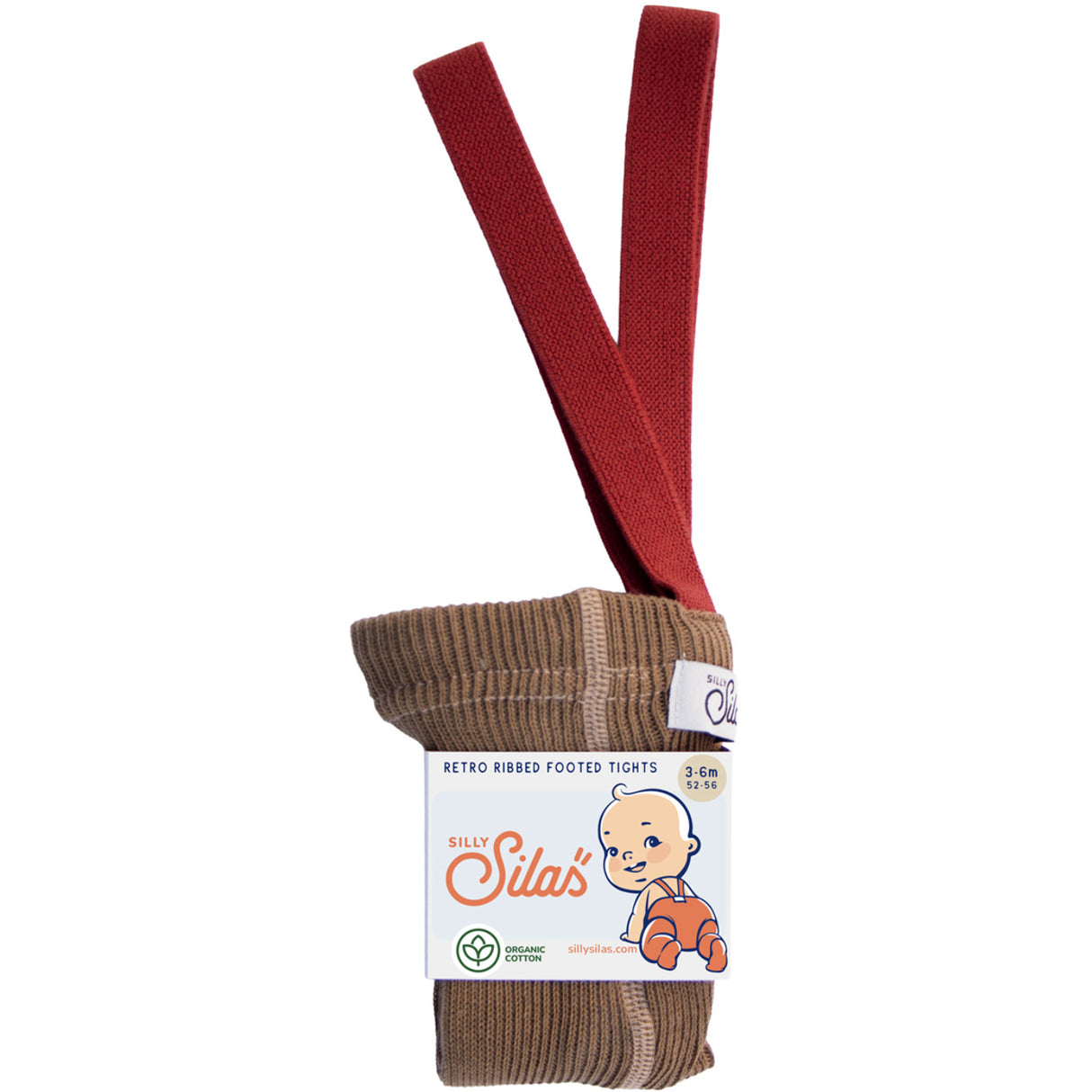 Silly Silas Acorn Brown With Maple Leaf Footed Strumpbyxar Christmas Edition