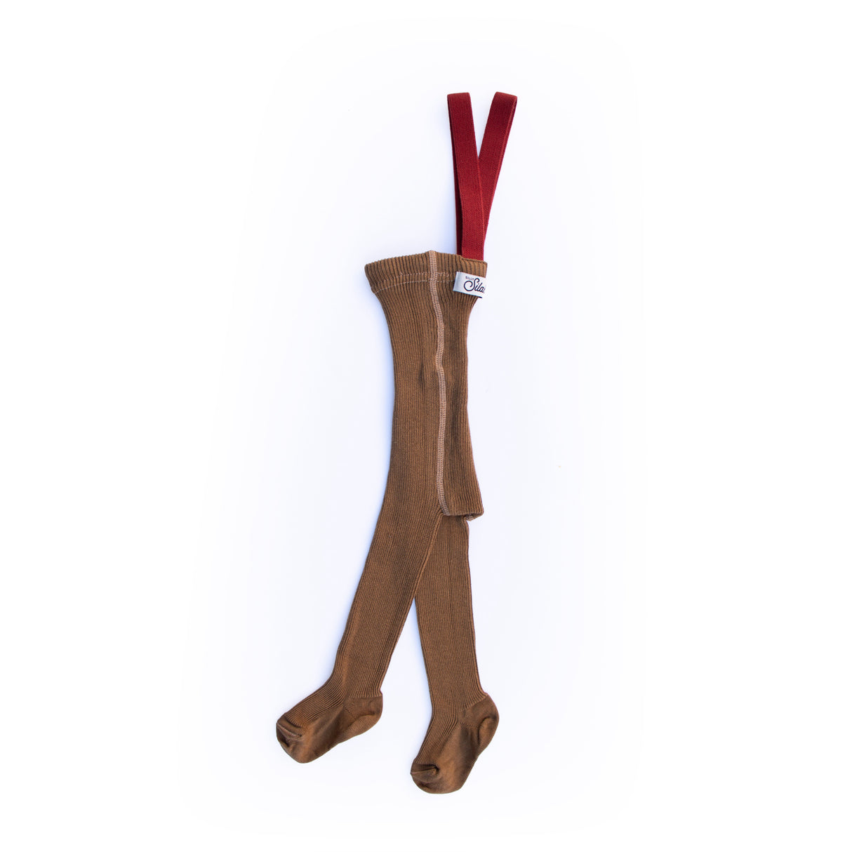 Silly Silas Acorn Brown With Maple Leaf Footed Strumpbyxar Christmas Edition