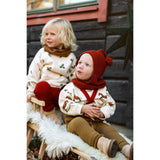 Silly Silas Acorn Brown With Maple Leaf Footless Strumpbyxar Christmas Edition