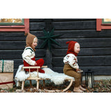Silly Silas Acorn Brown With Maple Leaf Footless Strumpbyxar Christmas Edition