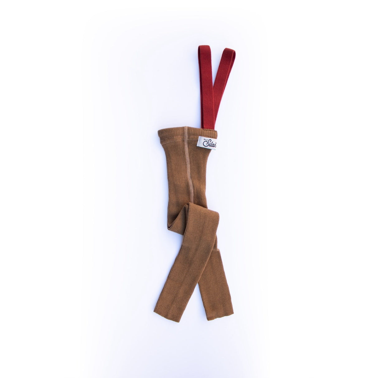 Silly Silas Acorn Brown With Maple Leaf Footless Strumpbyxar Christmas Edition