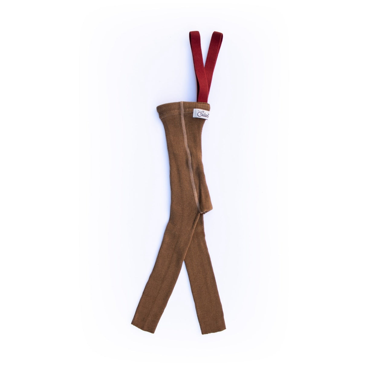 Silly Silas Acorn Brown With Maple Leaf Footless Strumpbyxar Christmas Edition