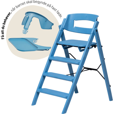 KAOS Swedish Blue Klapp High Stol Recycled Med KLAPP® Safety Rail & Tray Bundle