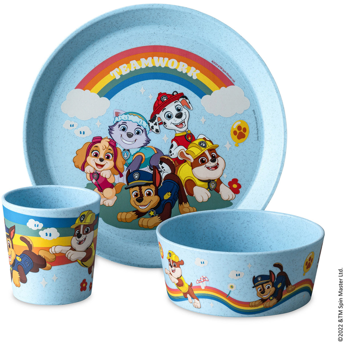Koziol Organic Sky Blue Small Tallrik + Skål + Kopp Connect Grow Paw Patrol